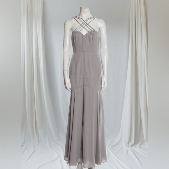 Fame & Partners Grey Strap Detail Gown - Picture 1 of 5